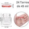 Pack De 24 Tarros Pequeños De Cristal Hexagonales Con Tapa Hermética De 45ml – Incluye Etiquetas