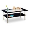 Mesa De Centro Fija Elba Cristal Negro 42,5x99,5x59,5 Cm