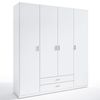 Armario Roma 4 Puertas 2 Cajones Blanco Mate 215x198x51 Cm