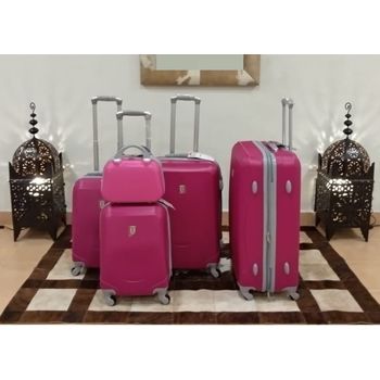 Set 5 Maletas Colores 4 Ruedas Giratorias Expandible Fucsia