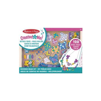 Set Creación De Collares Melissa & Doug Con 120 Cuentas De Madera Temática Mariposas (toy Partner - 14179)