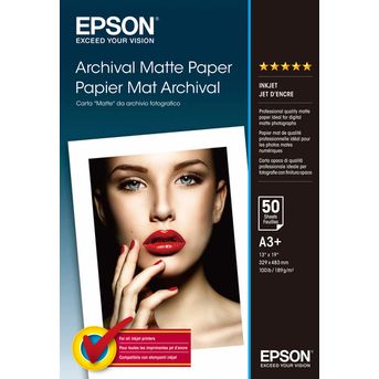 Epson Archival Matte Paper, Din A3+, 189 G/mâ², 50 Hojas