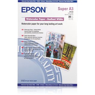 Epson Papel Acuarela Blanco, Din A3+, 190 G/mâ², 20 Hojas