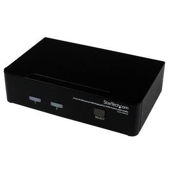 Startech.com Conmutador Switch Profesional Kvm 2 Puertos Vã­deo Displayport - Usb Con Audio - 2560x1600