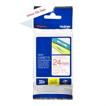 Brother Tze252 Cinta Laminada 24mm Rojo/blanco 8m