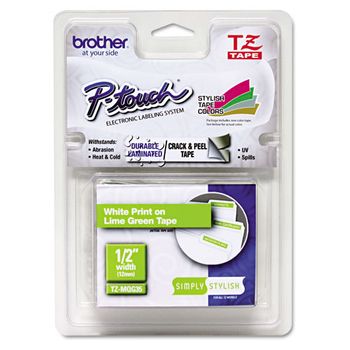 Brother Cinta Rotuladora Laminada Verde Lima/blanco Mate 5m