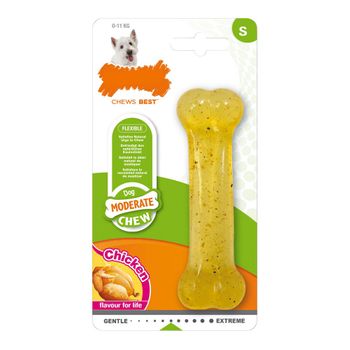 Mordedor De Perro Nylabone Moderate Chew Talla S Pollo Termoplástico