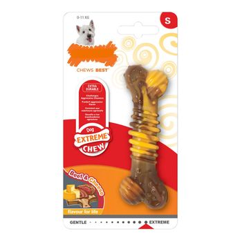 Mordedor De Perro Nylabone Dura Chew Carne Queso Natural Talla S Nylon