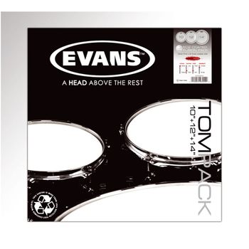 Evans Ec2 Sst Clear Fusion (10",12",14") Tompack