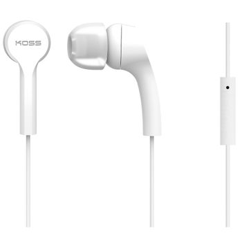 Auriculares Con Cable Y Micrófono Cascos Intraurales In Ear De Botón, Earphones Ligeros Cómodos Blanco  Koss Keb9i