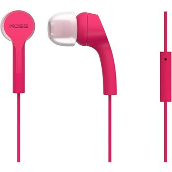 Auriculares Con Cable Y Micrófono Cascos Intraurales In Ear De Botón, Earphones Ligeros Cómodos Rosa  Koss Keb9i