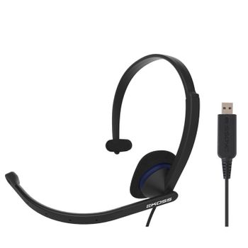 Auriculares Con Cable Y Micrófono Con Cancelación Ruido, Cascos De Diadema Monoaurales Oficina Negro  Koss Cs195 Usb