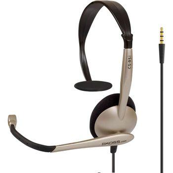 Auriculares Con Cable Y Micrófono Con Cancelación Ruido, Cascos De Diadema Monoaurales Oficina Beige  Koss Cs95i