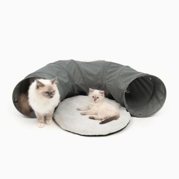 Túnel Para Gatos Vesper Con Cama Gris 68x97x28cm Catit