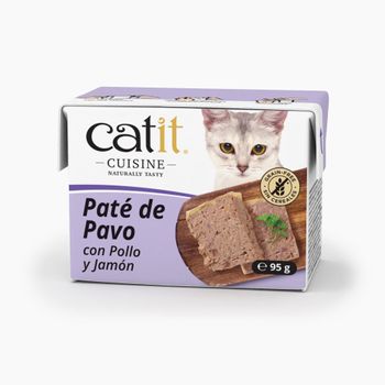 Paté De Pavo Con Pollo Y Jamón Para Gato Catit Cuisine, 95g