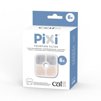 Filtro Bebederos Fuentes Para Gatos Catit Pixi, 6 Uds