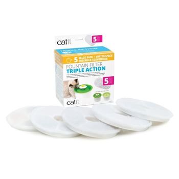 Cat It Pack De 5 Filtros De Triple Acción Para Bebedor - Blanco - Para Gatos