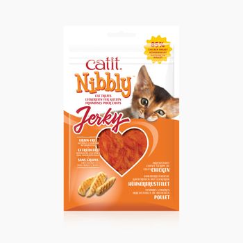 Snack Saludables Para Gatos Catit Nibbly Jerky, Pollo, 30g