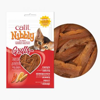 Snack Seco Para Gato Catit Nibbly Grills, Pollo Y Langosta, 30g