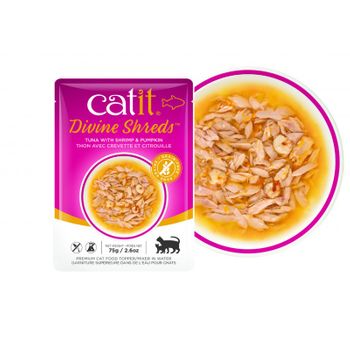 Sopa Para Gato Catit Divine Shreds,atún/gambas Y Calabaza,75g