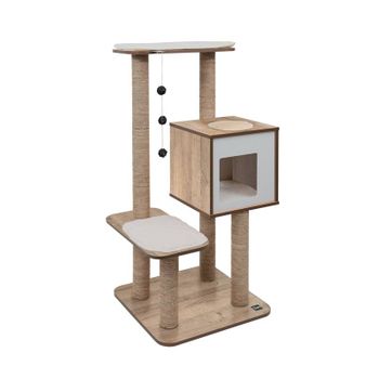 Mueble High Base Para Gatos (68,5 X 56 X 120 Cm) Catit Vesper, Roble