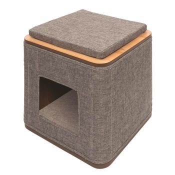 Gabinete Para Rascar Y Escondite - Gris Piedra - Para Gatos Vesper