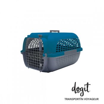 Transportin Para Perros Dogit Pet Voyageur,  Peq., Azul/gris