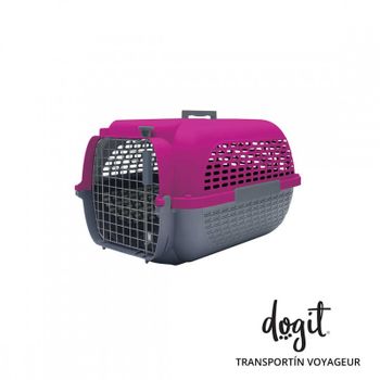 Transportin Para Perros Dogit Pet Voyageur, Peq., Fucsia/gris