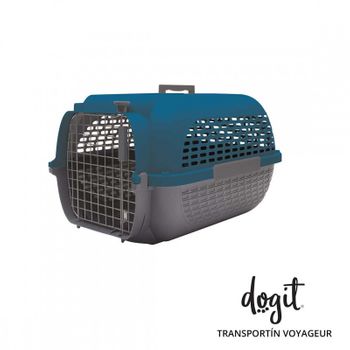 Transportin Para Perros Dogit Pet Voyageur, Med., Azul/gris