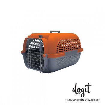 Transportin Para Perros Dogit Pet Voyageur, Peq., Naranja/gris