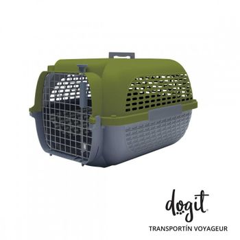 Transportin Para Perros Dogit Pet Voyageur. Gde.,verde/gris