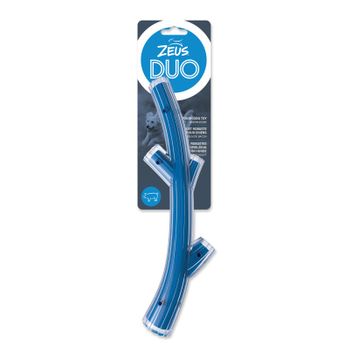 Juguete Para Masticar Perro Zeus Duo Palo, 30cm, Azul, Aroma A Beicon