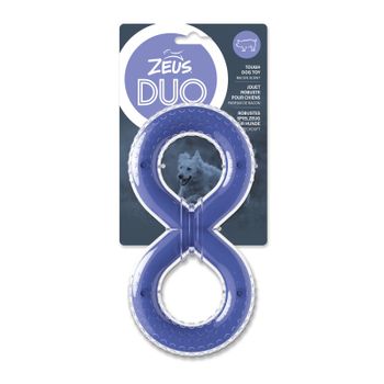 Juguete Para Masticar Perro Zeus Duo Tirador  8 Nudos, 20 Cm, Morado, Aroma Beicon