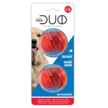 Juguete Interactivo Para Perros Zeus Duo Pelota Con Sonido, 6,3cm, 2ud