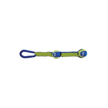 Juguete Doble Pelota De Tenis Con Cordón Nylon Twist Para Perros Zeus Fitness Tug, 25 Cm