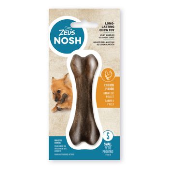 Juguete Mordedor Para Cachorro Zeus Nosh Flexible, Hueso, Pollo , 11cm