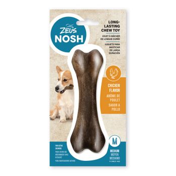 Juguete Mordedor Para Perros Zeus Nosh Strong,  Hueso, Pollo , 15cm