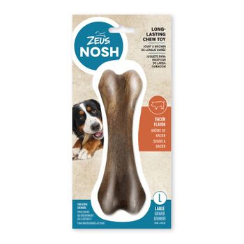 Juguete Mordedor Para Perros Zeus Nosh Strong, Hueso, Beicon , 18cm