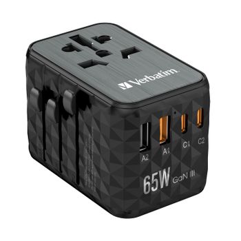 Verbatim Uta-05 Adaptador De Enchufe Eléctrico Universal Negro