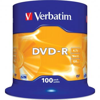 Dvd-r Verbatim Matt Silver Tarrina 100 Uds