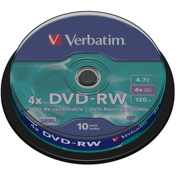 Dvd-rw Verbatim Matt Silve 4x Tarrina 10uds