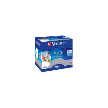 Verbatim - Bd-r Sl 25gb 6x Printable 10 Pack Jewel Case Bd-r 25gb 10pieza(s)