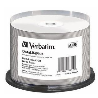 Verbatim Datalifeplus 4,7 Gb Dvd-r 50 Pz