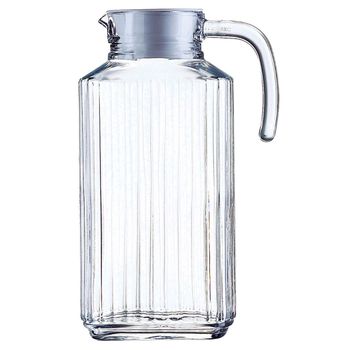 TIENDA EURASIA - Jarra de Agua de Cristal con Tapa con 2 Tipos de Apertura,  1,2L