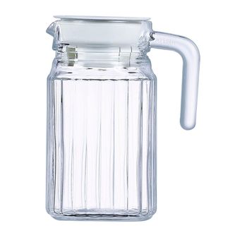 TIENDA EURASIA - Jarra de Agua de Cristal con Tapa con 2 Tipos de Apertura,  1,2L