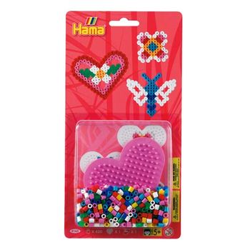 Blister Hama Beads Midi 450 Beads + Placa Corazã³n Pequeã±o + Papel De Planchado