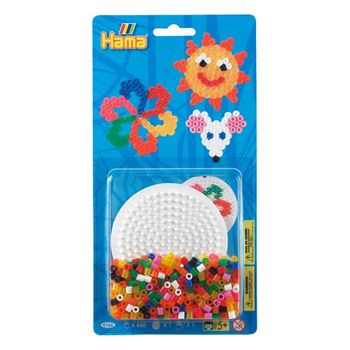 Blister Hama Beads Midi 450 Beads + Placa Circular Pequeã±a + Papel De Planchado