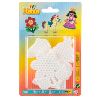 Blister Hama Beads Midi 3 Placas / Pegboards Pequeã±as Pony, Flor Y Princesa