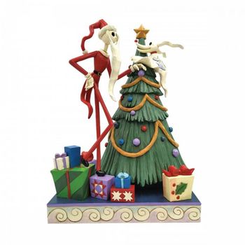 Figura Santa Jack Skellington & Zero Navidad Pesadilla Antes De Navidad Disney Traditions