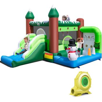 Castillo Hinchable Para Niños 3-10 Años, Castillo Hinchable Grande Temático Costway 163 X 67 X 33 Cm